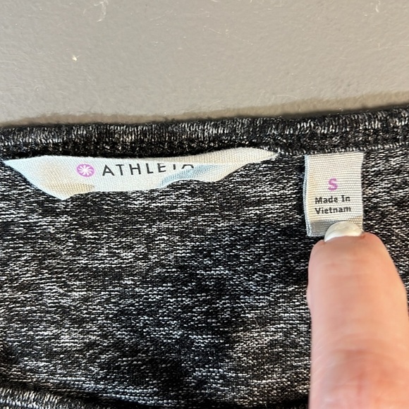 Athleta Solitude Raglan Sleeve Charcoal Black Stretchy Travel  Dress S - Picture 7 of 9